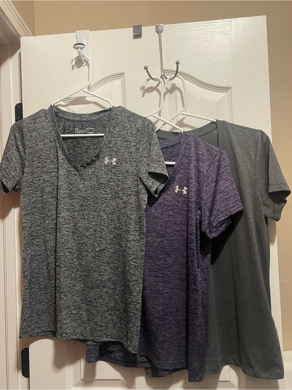 Under Armour Women’s Short Sleeve Tech Tees - Gray & Purple